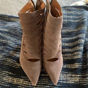 Steve Madden suede heel booties.